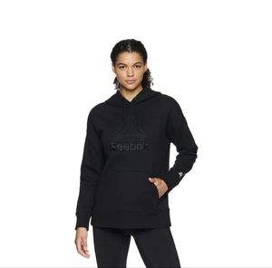Reebok Women's Black Large Logo Hoodie with Pocket Sz S